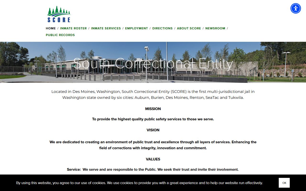 SCORE jail portal for Auburn inmate population search