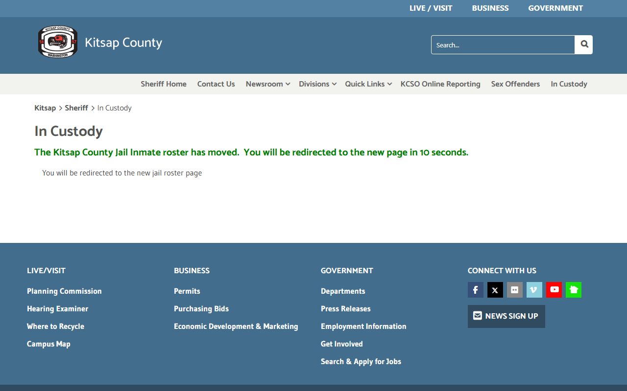 Kitsap County in-custody inmate search portal